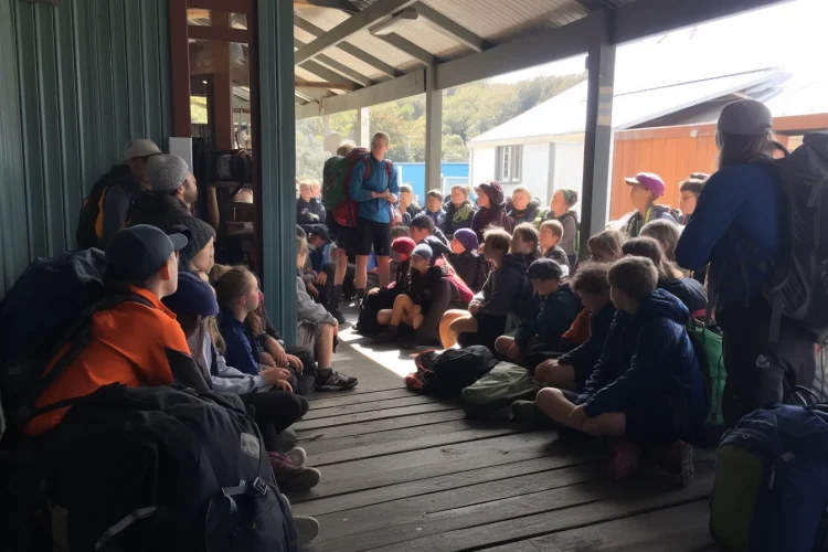 Health and Safety briefing at a school camp